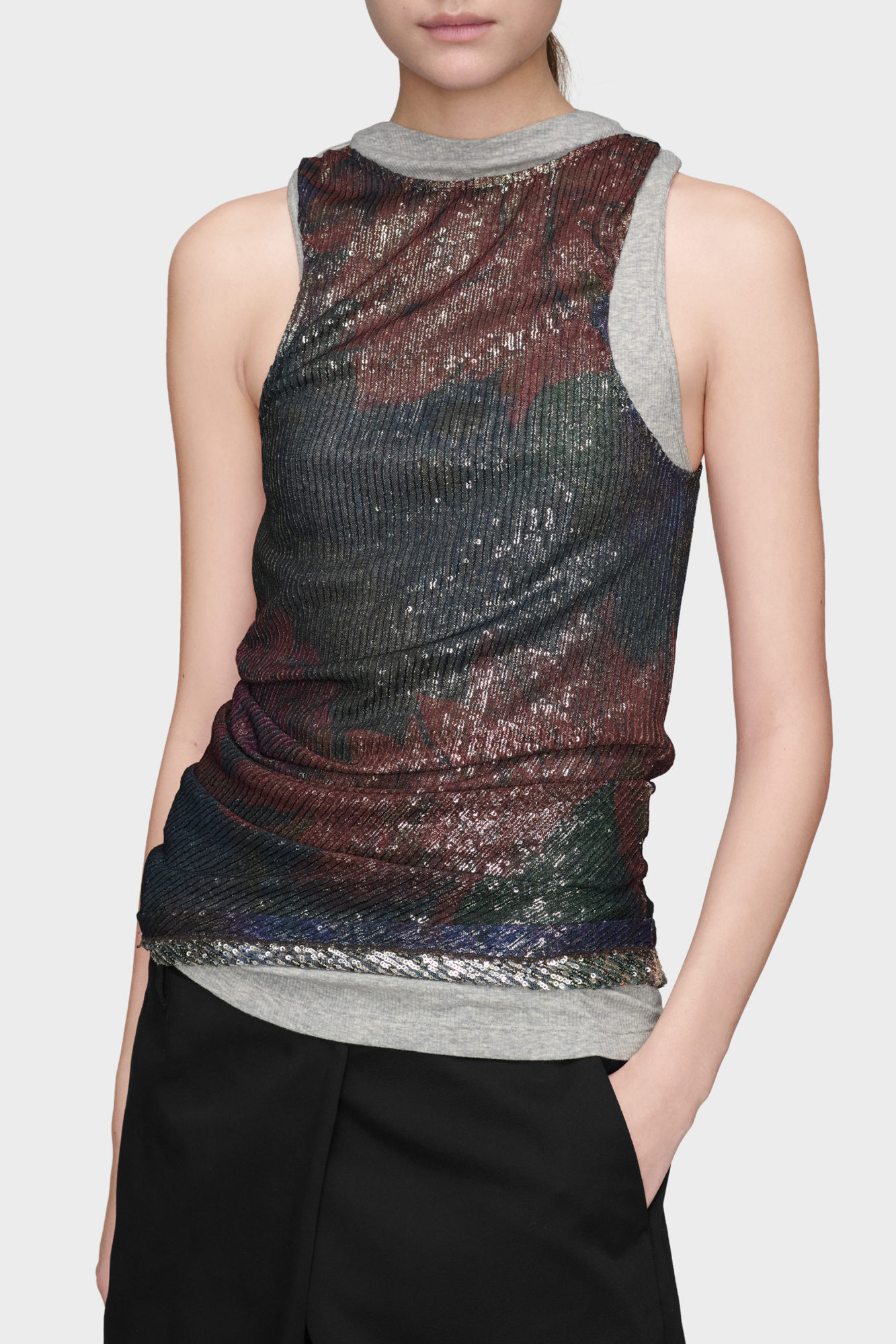 Maison Margiela Sequin top with an asymmetric cut | Women's | Vitkac